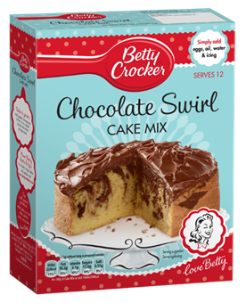 Picture of BETTY CROCKER CHOCOLATE SWIRL CAKE MIX 425G